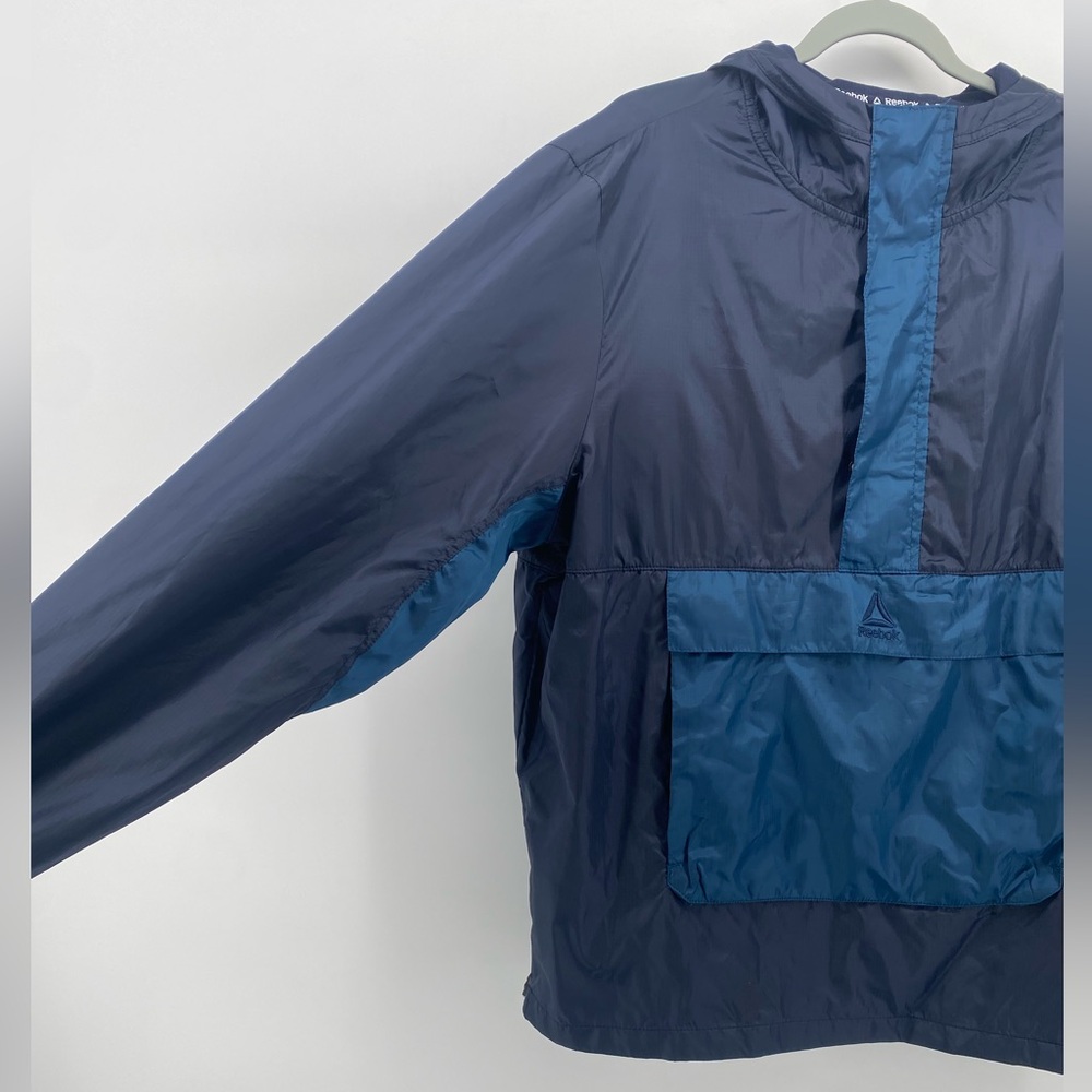 Reebok | Mens XL Navy Blue Striker Woven 1/2 Zip Anorak Lined Pullover | NWOT | - Picture 2 of 13